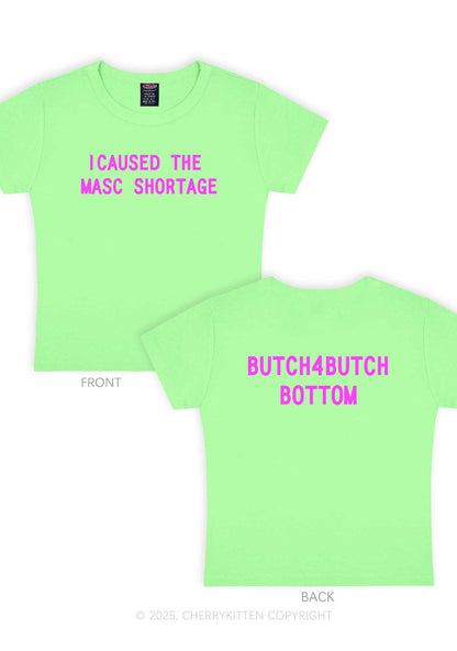 Masc Shortage Two Sides Pride Y2K Baby Tee Cherrykitten