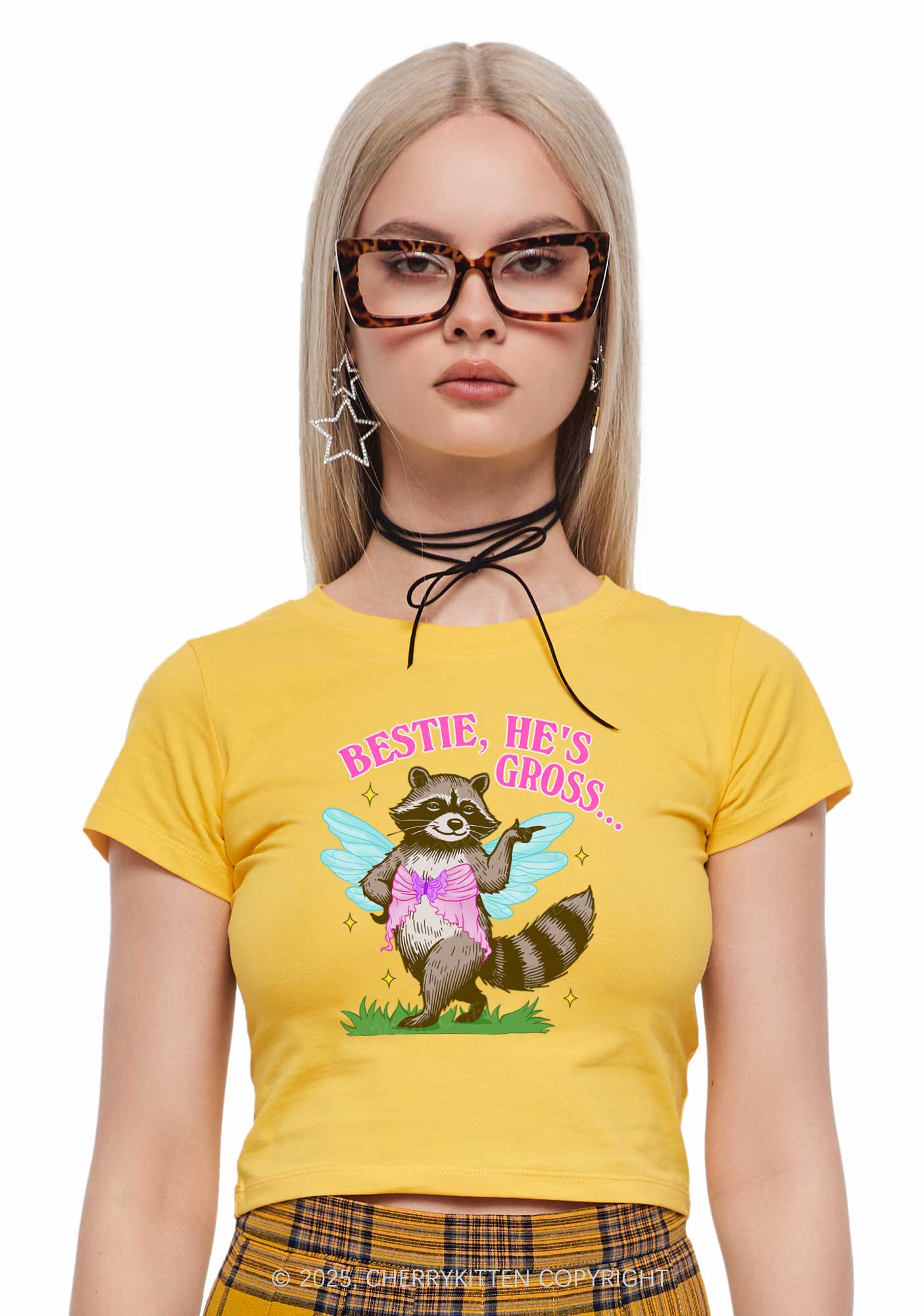 Bestie He Is Gross Y2K Baby Tee Cherrykitten