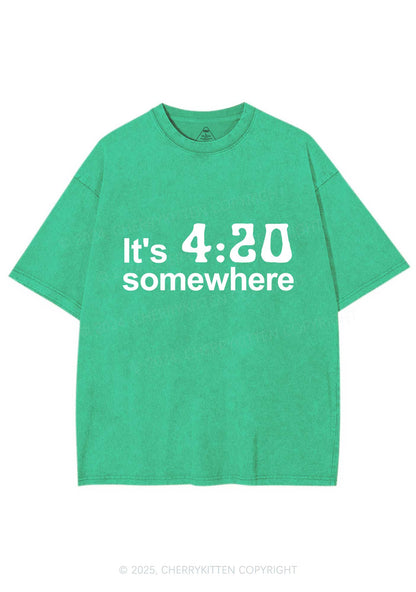 Its Four Twenty Somewhere Y2K Shirts Washed Tee Cherrykitten