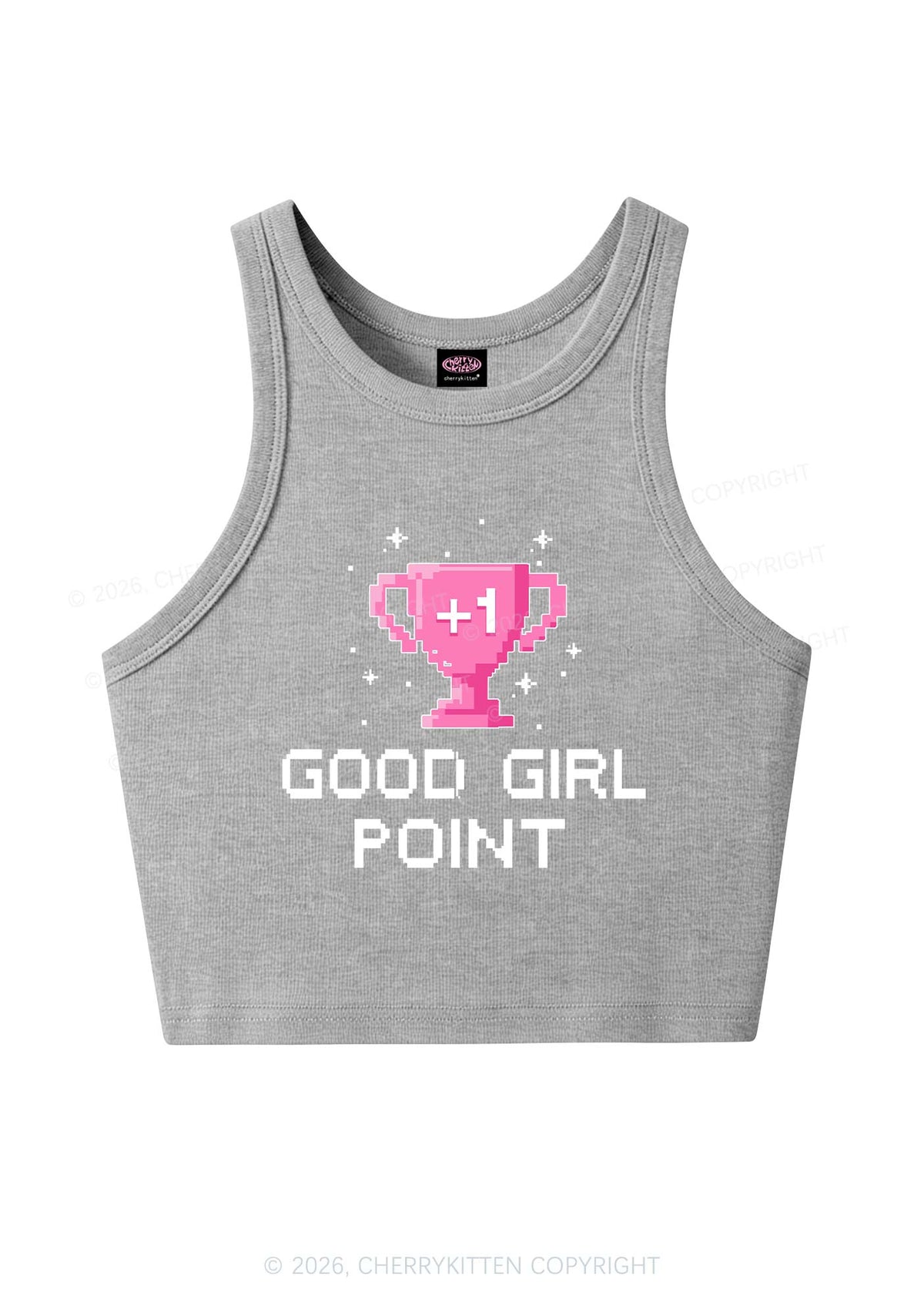Good Girl Point Y2K Crop Tank Top Cherrykitten