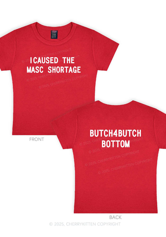 Masc Shortage Two Sides Pride Y2K Baby Tee Cherrykitten