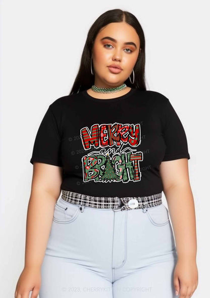 Merry And Bright Christmas Baby Tee Cherrykitten