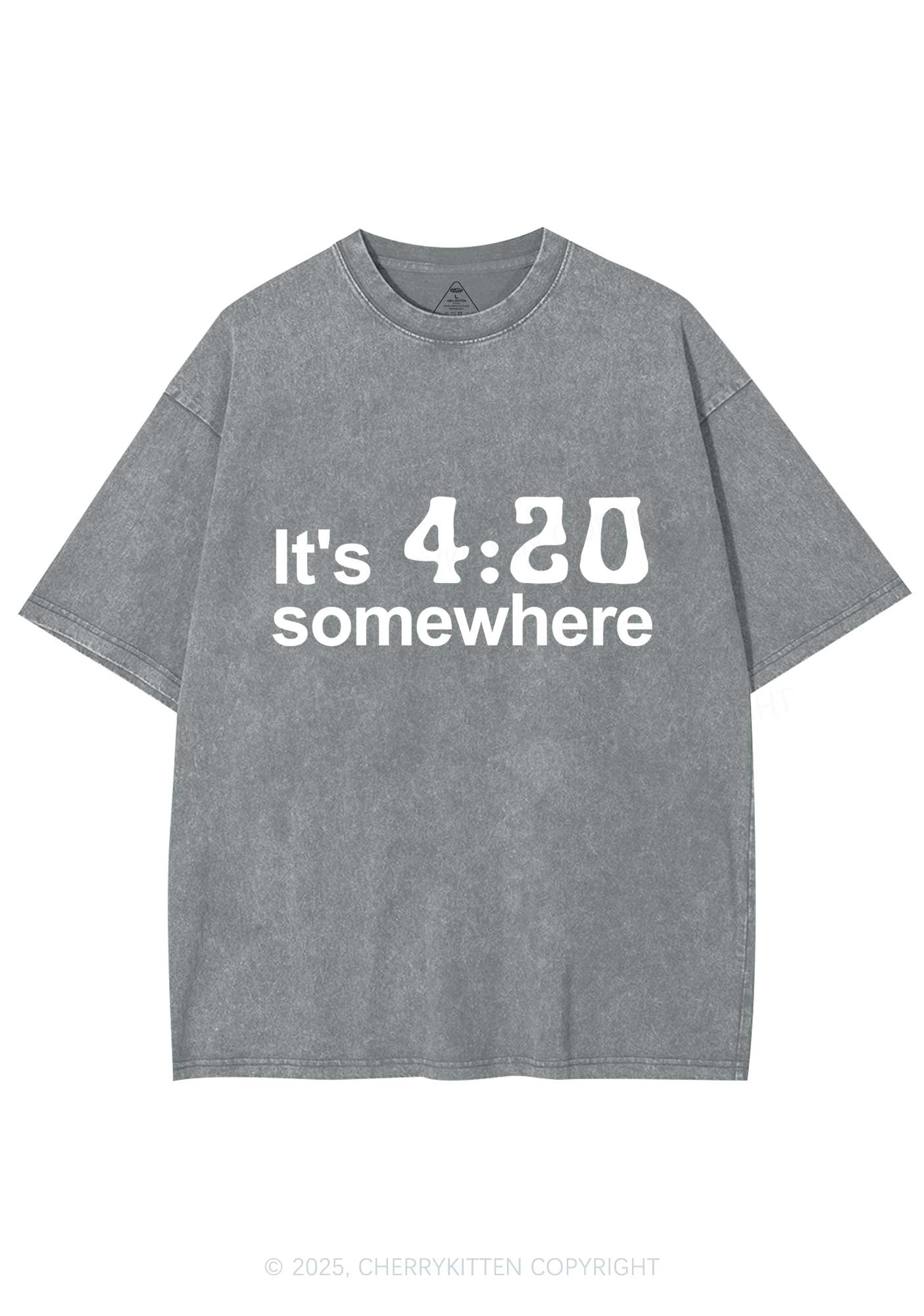 Its Four Twenty Somewhere Y2K Shirts Washed Tee Cherrykitten