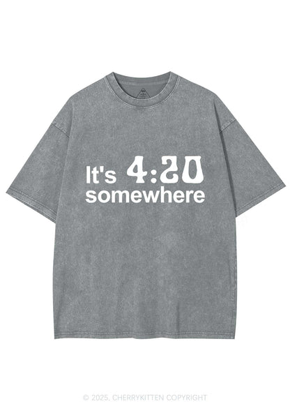 Its Four Twenty Somewhere Y2K Shirts Washed Tee Cherrykitten