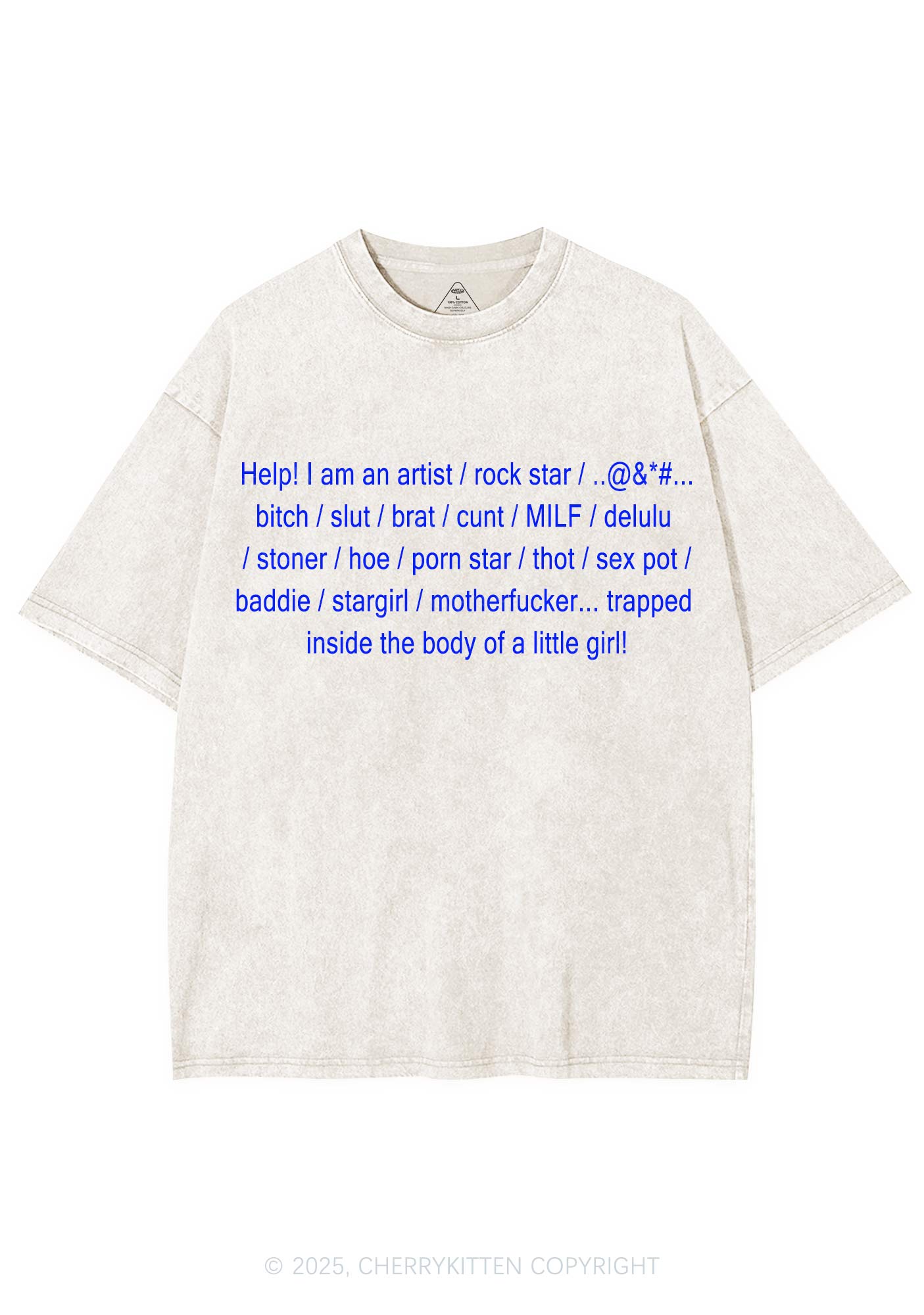 Help Little Girl Y2K Shirts Washed Tee Cherrykitten