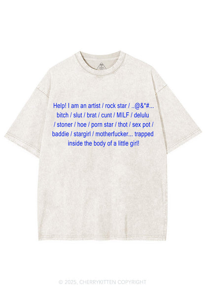 Help Little Girl Y2K Shirts Washed Tee Cherrykitten