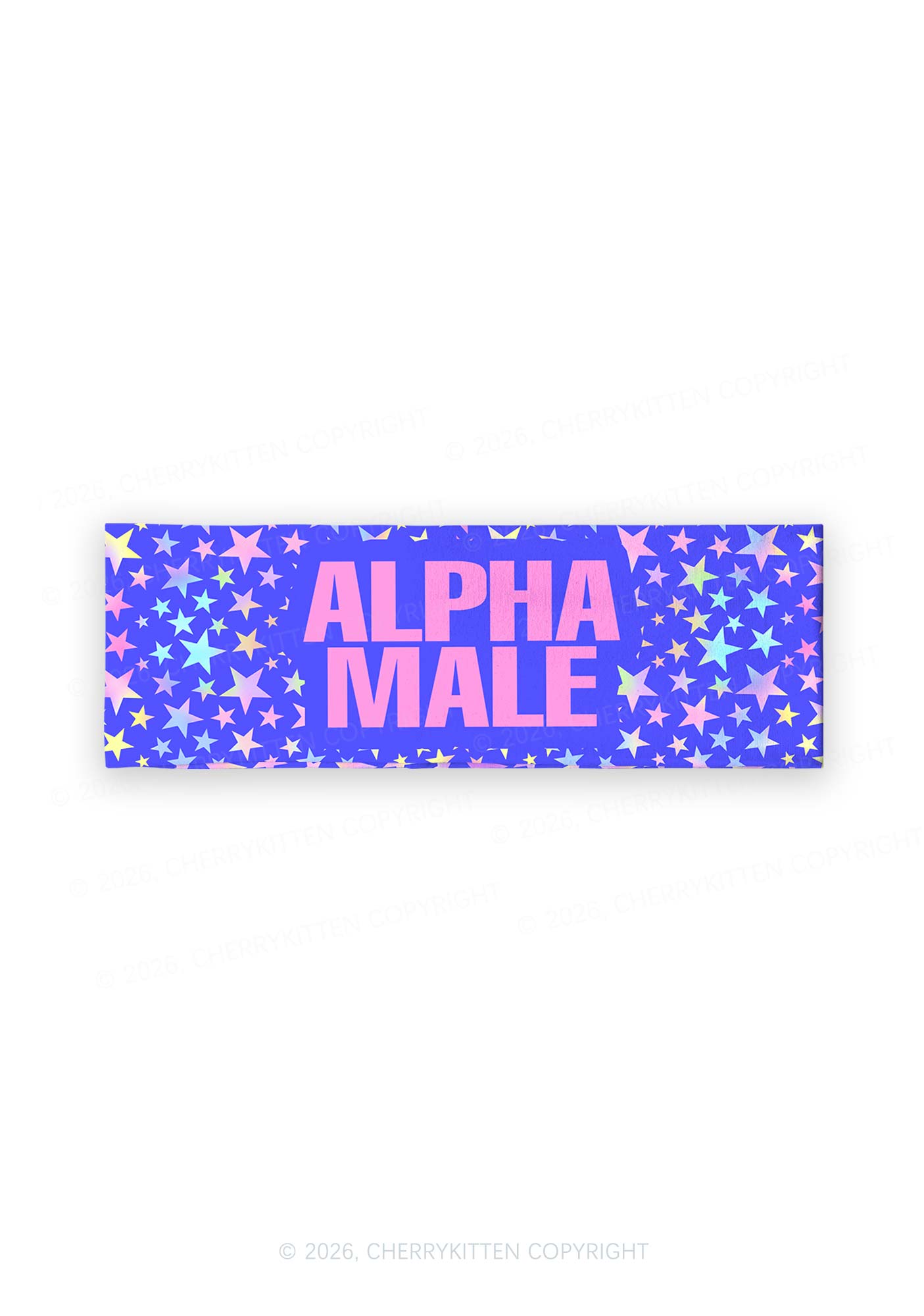 Purple Alpha Male Pride Y2K Print Headband Cherrykitten