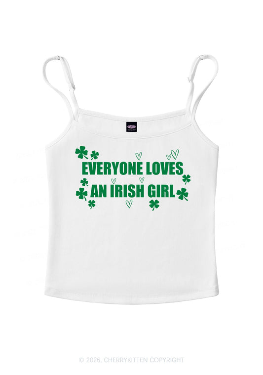 Everyone Loves Irish Girl St Patricks Y2K Spaghetti Strap Cami Cherrykitten