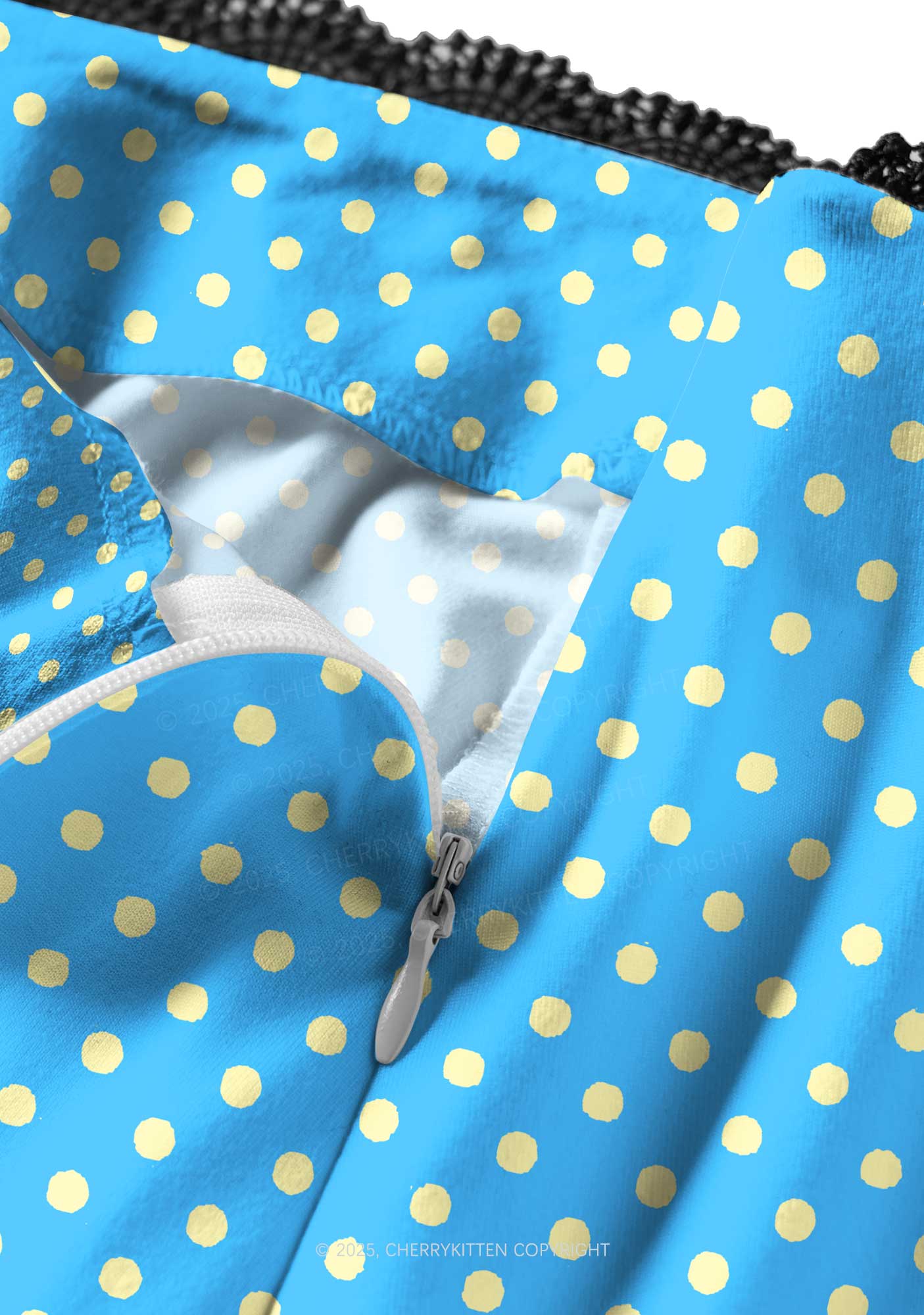 Yellow Polka Dots Freak Y2K Print Midi Skirt Cherrykitten