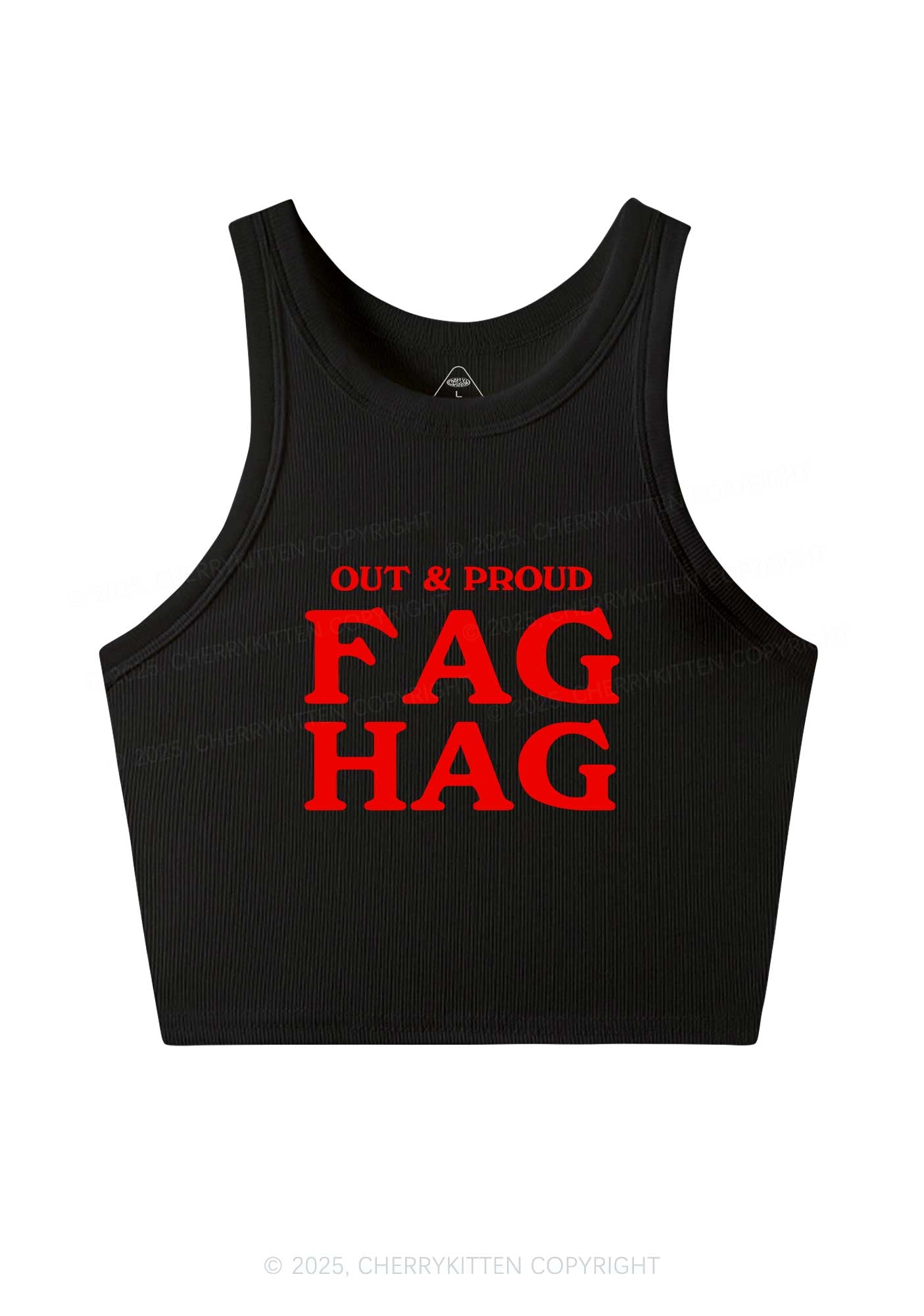 Fag Hag Pride Y2K Crop Tank Top Cherrykitten