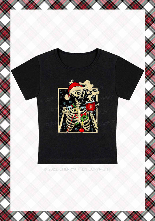 Merry Christmas Skeleton Baby Tee Cherrykitten