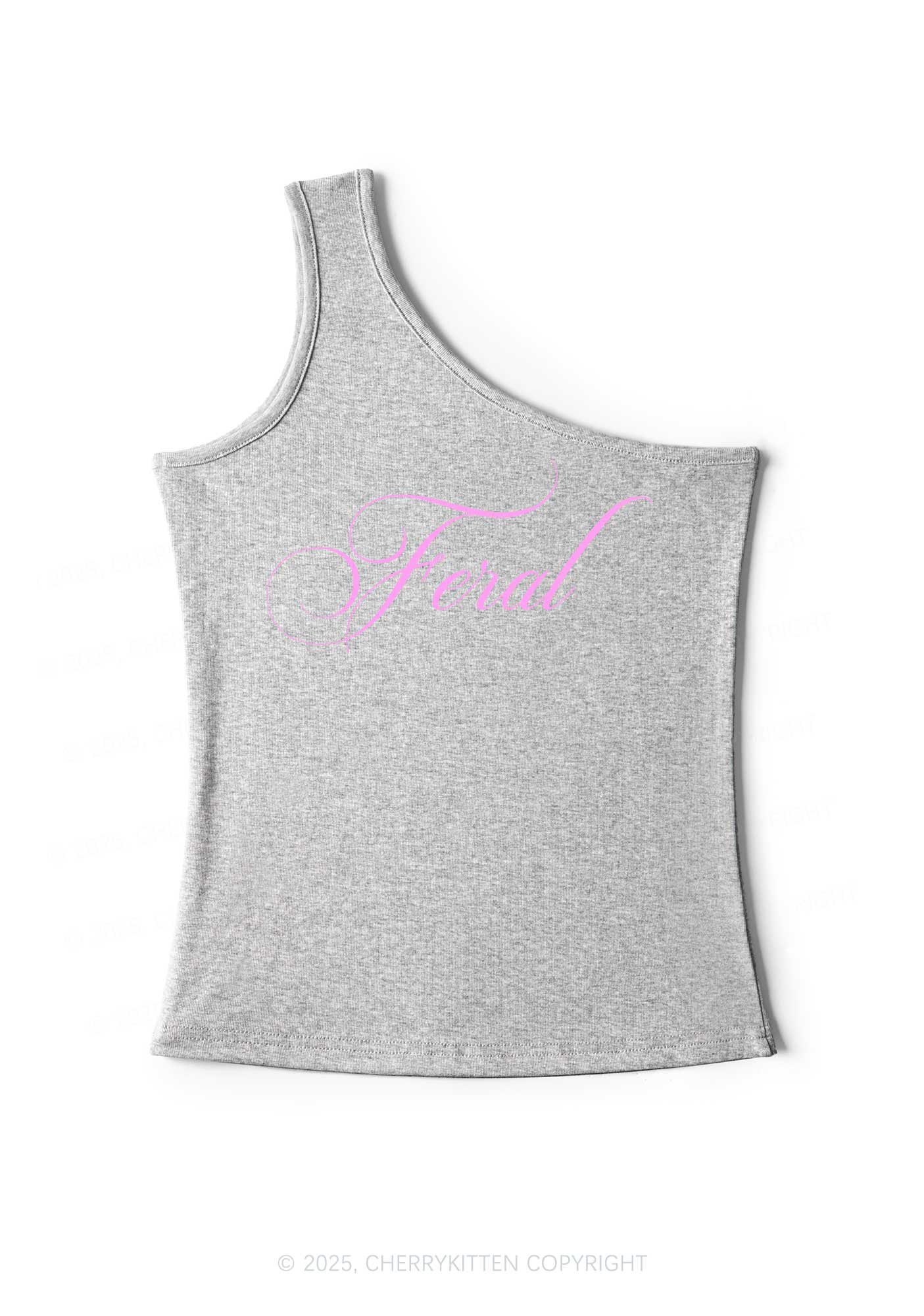 Feral Y2K One Shoulder Tank Top Cherrykitten