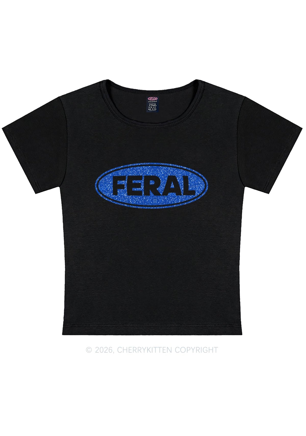 Glitter Feral Y2K Baby Tee Cherrykitten