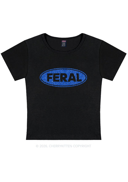 Glitter Feral Y2K Baby Tee Cherrykitten