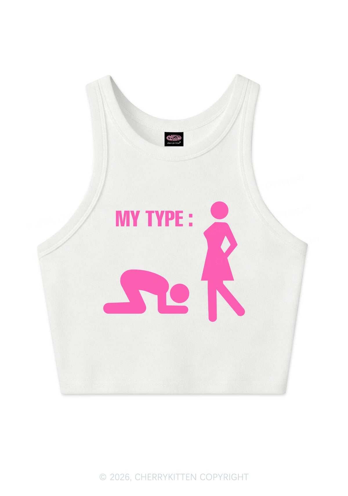 My Type Kneeling Male Y2K Crop Tank Top Cherrykitten