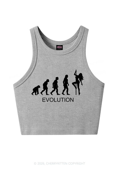 Evolution Pole Dancer Silhouette Y2K Crop Tank Top Cherrykitten