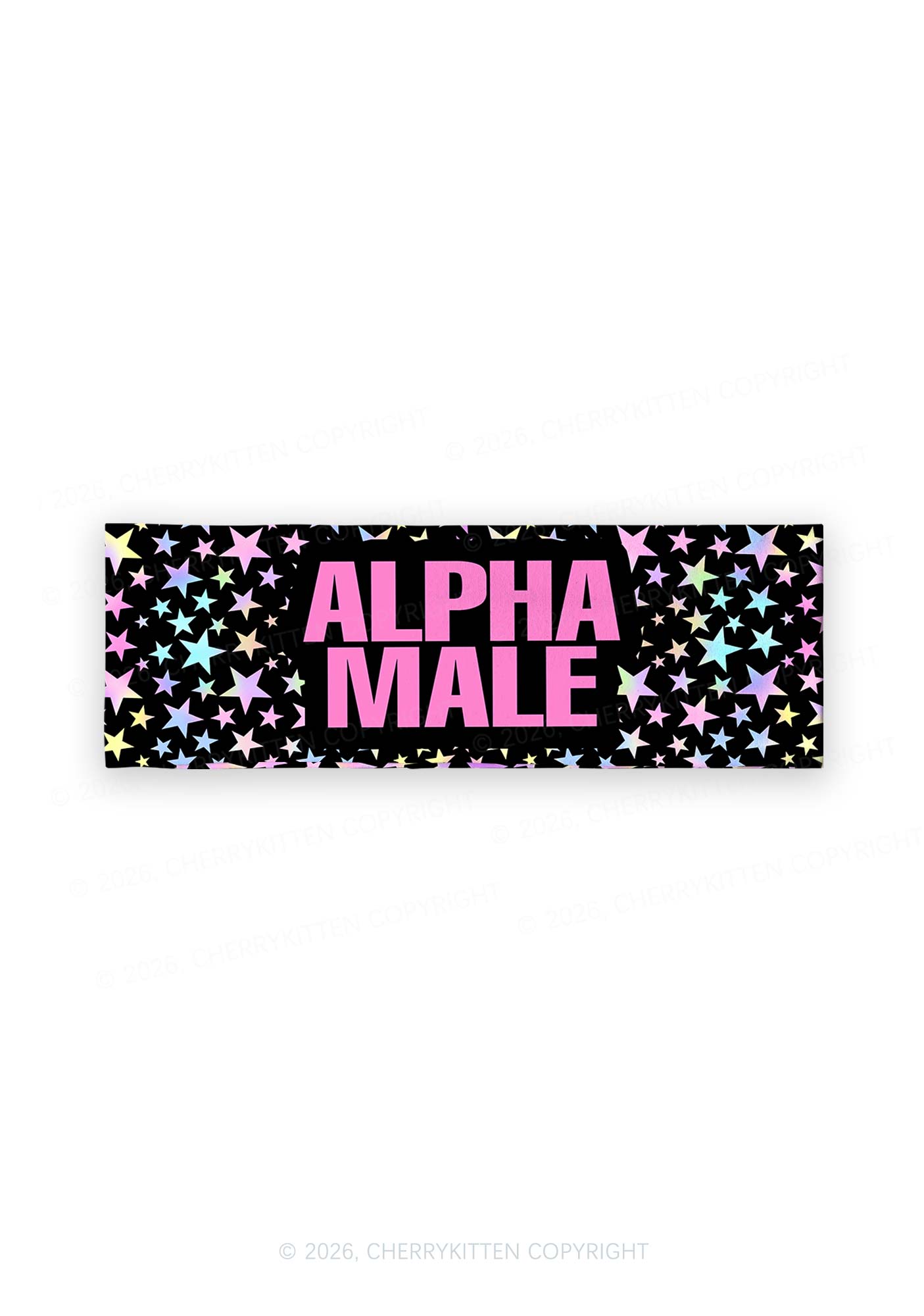 Black Alpha Male Pride Y2K Print Headband Cherrykitten
