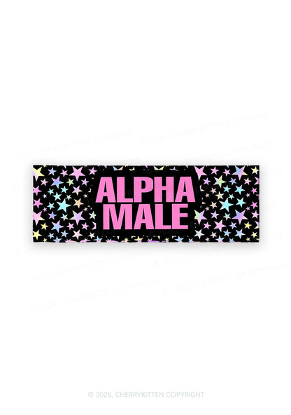 Black Alpha Male Pride Y2K Print Headband Cherrykitten