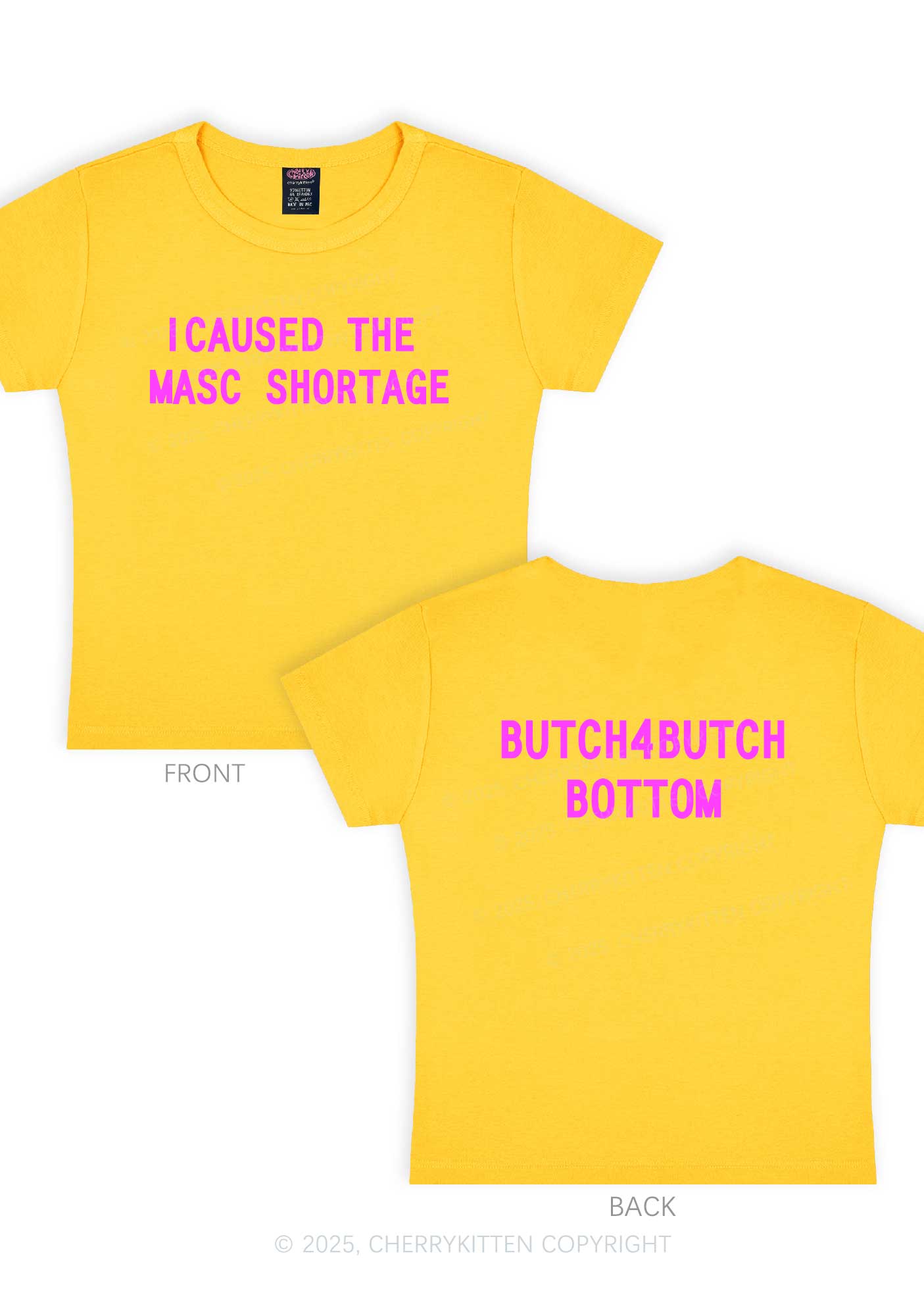 Masc Shortage Two Sides Pride Y2K Baby Tee Cherrykitten