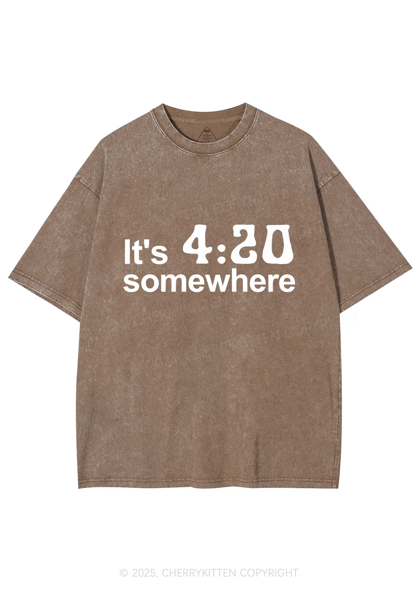 Its Four Twenty Somewhere Y2K Shirts Washed Tee Cherrykitten