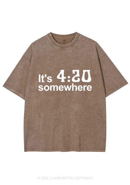 Its Four Twenty Somewhere Y2K Shirts Washed Tee Cherrykitten