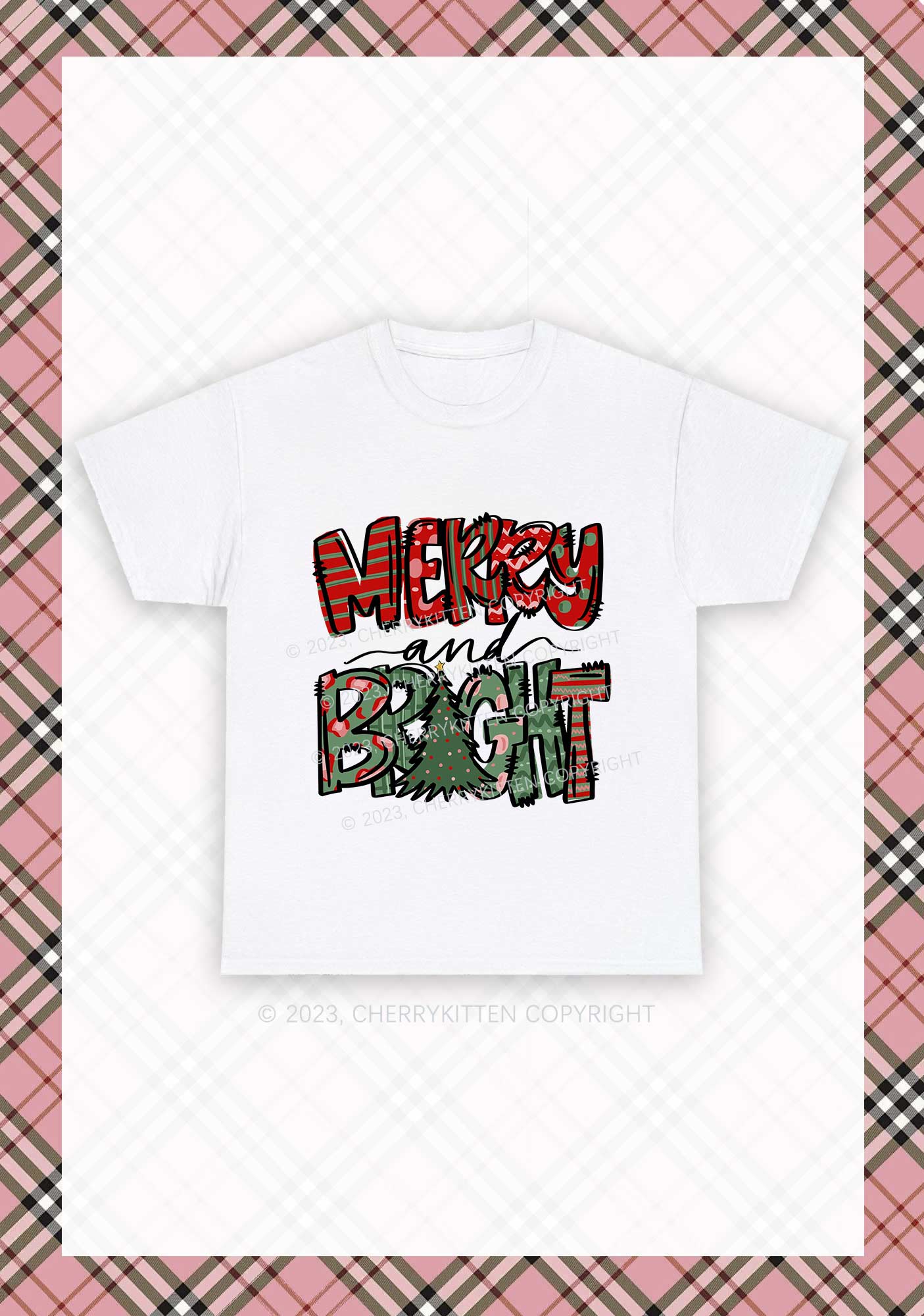 Merry And Bright Christmas Chunky Shirt Cherrykitten