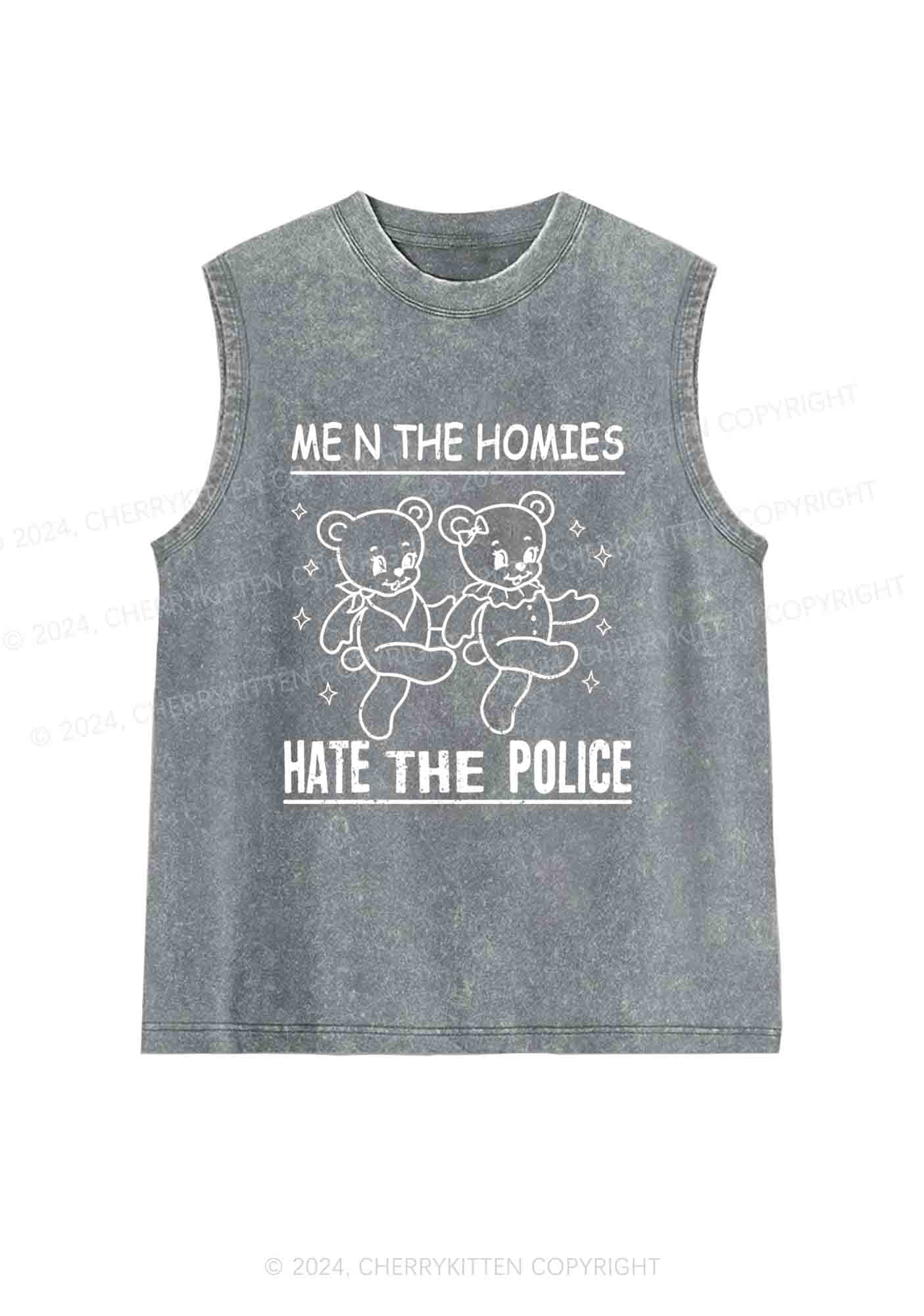 Hate The Police Y2K Washed Tank Cherrykitten