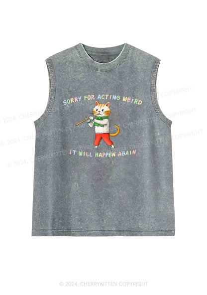 Sorry For Acting Weird Y2K Washed Tank Cherrykitten