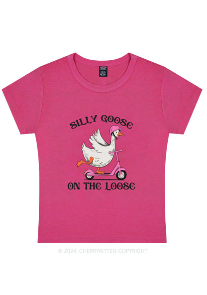 Silly Goose On the Loose Y2K Baby Tee Cherrykitten