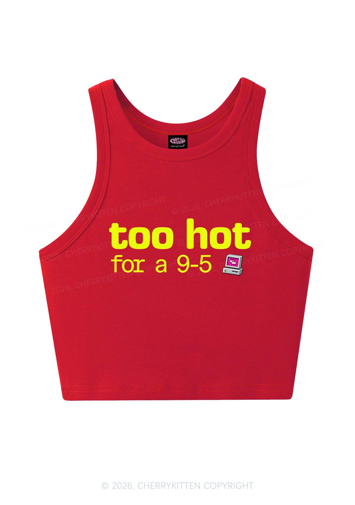 Too Hot For Nine To Five Y2K Crop Tank Top Cherrykitten