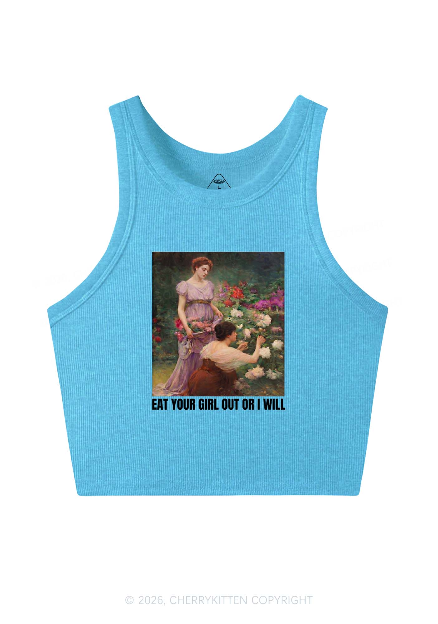 Eat Your Girl Out Painting Pride Y2K Crop Tank Top Cherrykitten