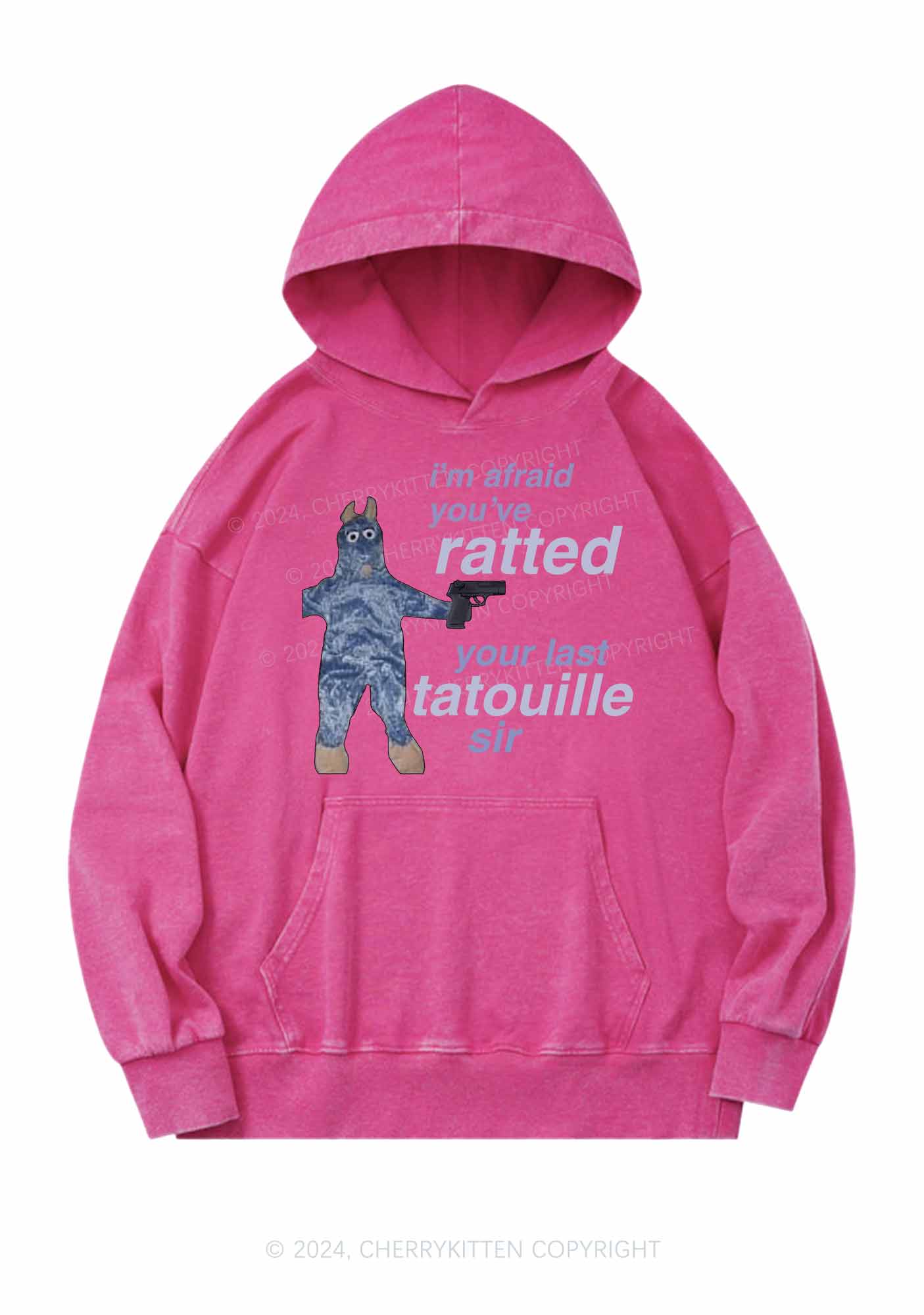 Ratted Last Tatouille Y2K Washed Hoodie Cherrykitten