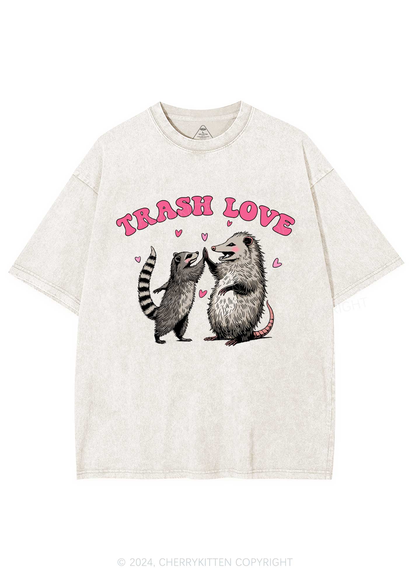 Trash Love Y2K Valentine's Day Washed Tee Cherrykitten