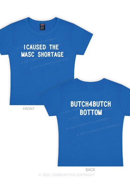 Masc Shortage Two Sides Pride Y2K Baby Tee Cherrykitten