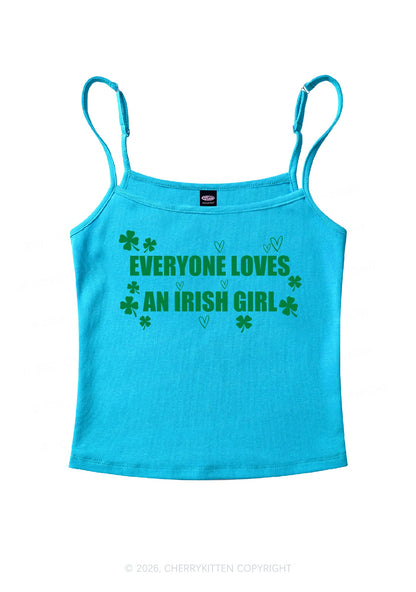 Everyone Loves Irish Girl St Patricks Y2K Spaghetti Strap Cami Cherrykitten