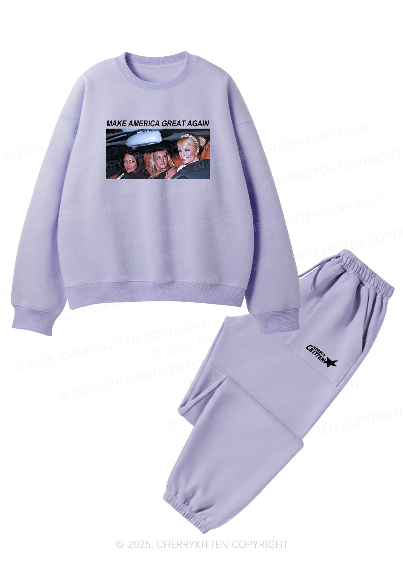 Make America Great Again Y2K Fleece Sweatshirts Set Cherrykitten