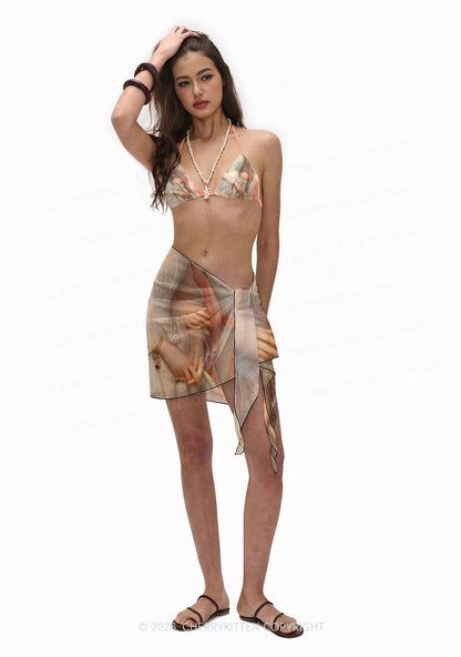 Sapphic Hands Pride Y2K Print Bikini Set Cherrykitten