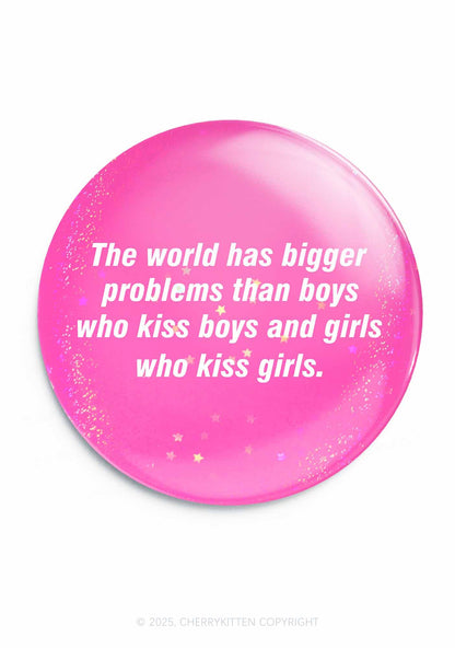 Who Kiss Girls Pride 1Pc Y2K Pin Badge Cherrykitten