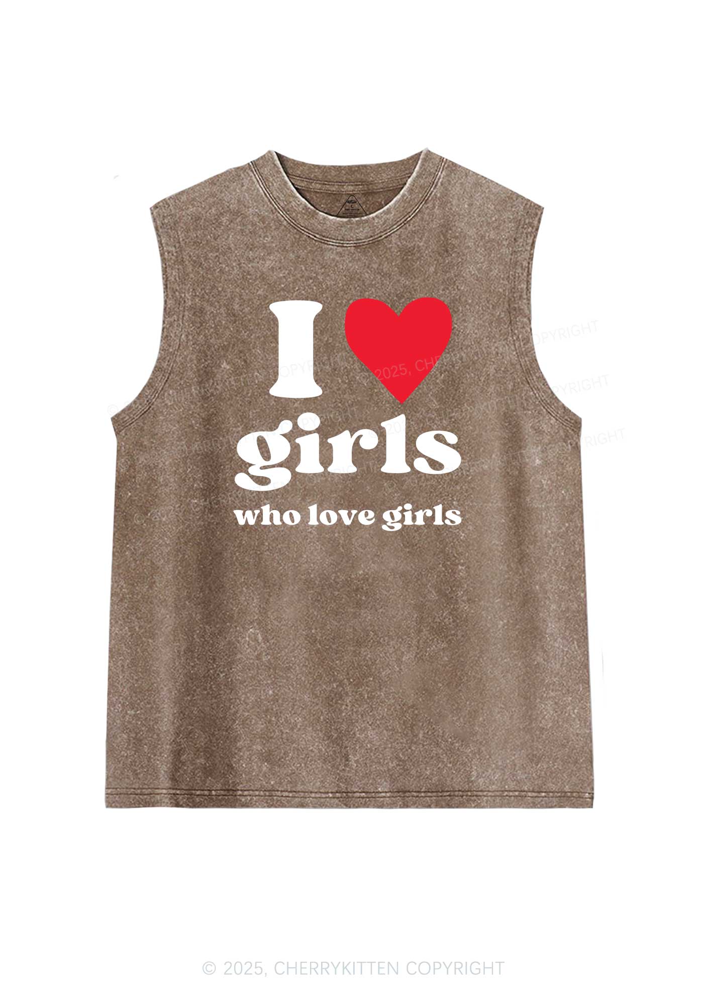 Girls Love Girls Pride Y2K Washed Muscle Tank Cherrykitten