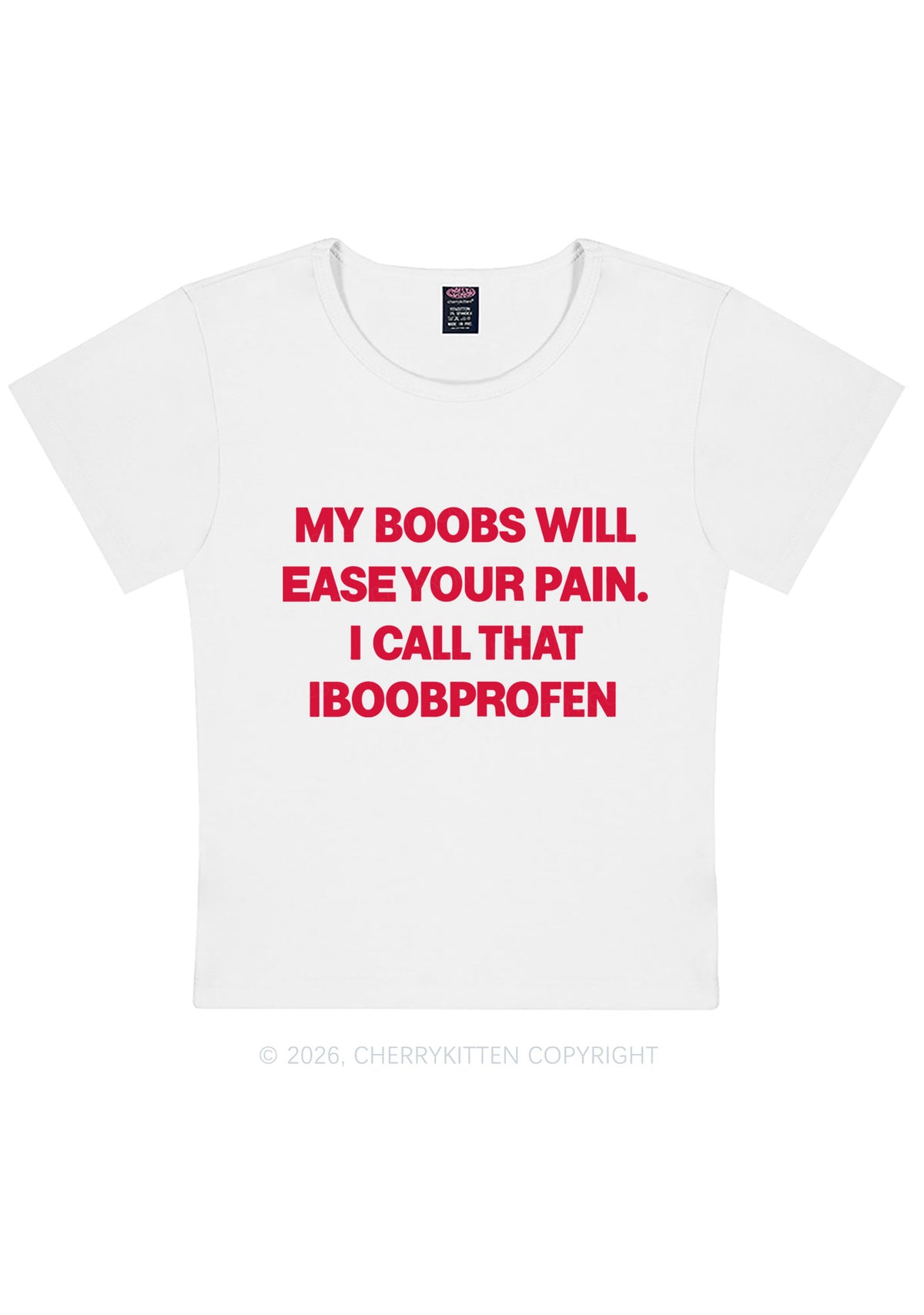 My Bxxbs Ease Your Pain Y2K Baby Tee Cherrykitten