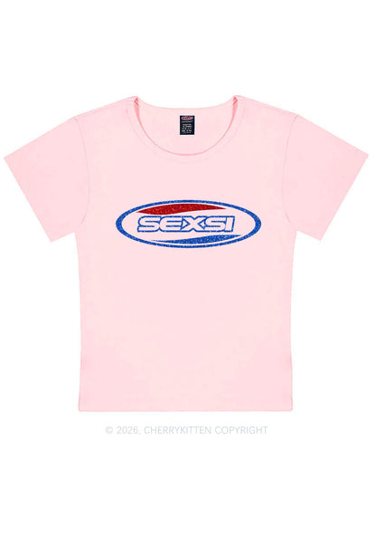 Glitter Sexsi Slogan Y2K Baby Tee Cherrykitten
