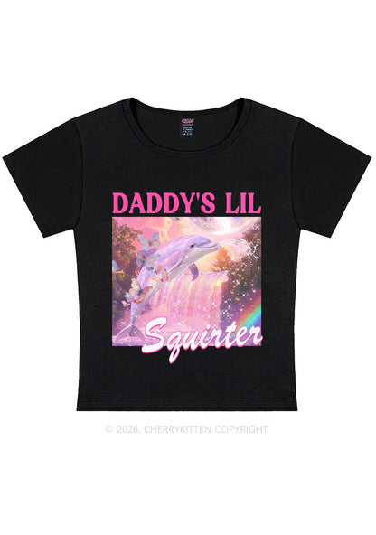 Daddys Lil Squirter Dolphin Y2K Baby Tee Cherrykitten
