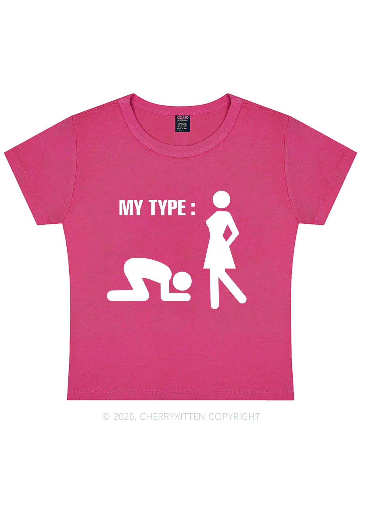 My Type Kneeling Male Y2K Baby Tee Cherrykitten