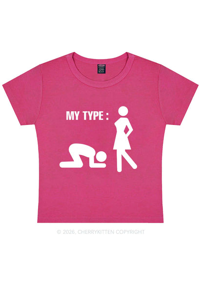 My Type Kneeling Male Y2K Baby Tee Cherrykitten