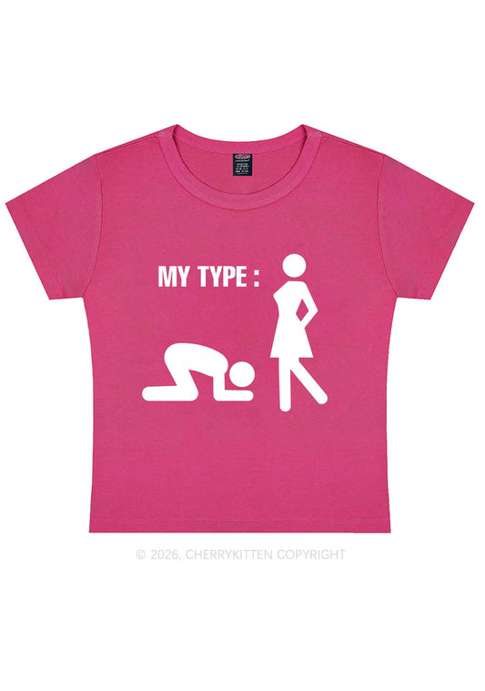 My Type Kneeling Male Y2K Baby Tee Cherrykitten