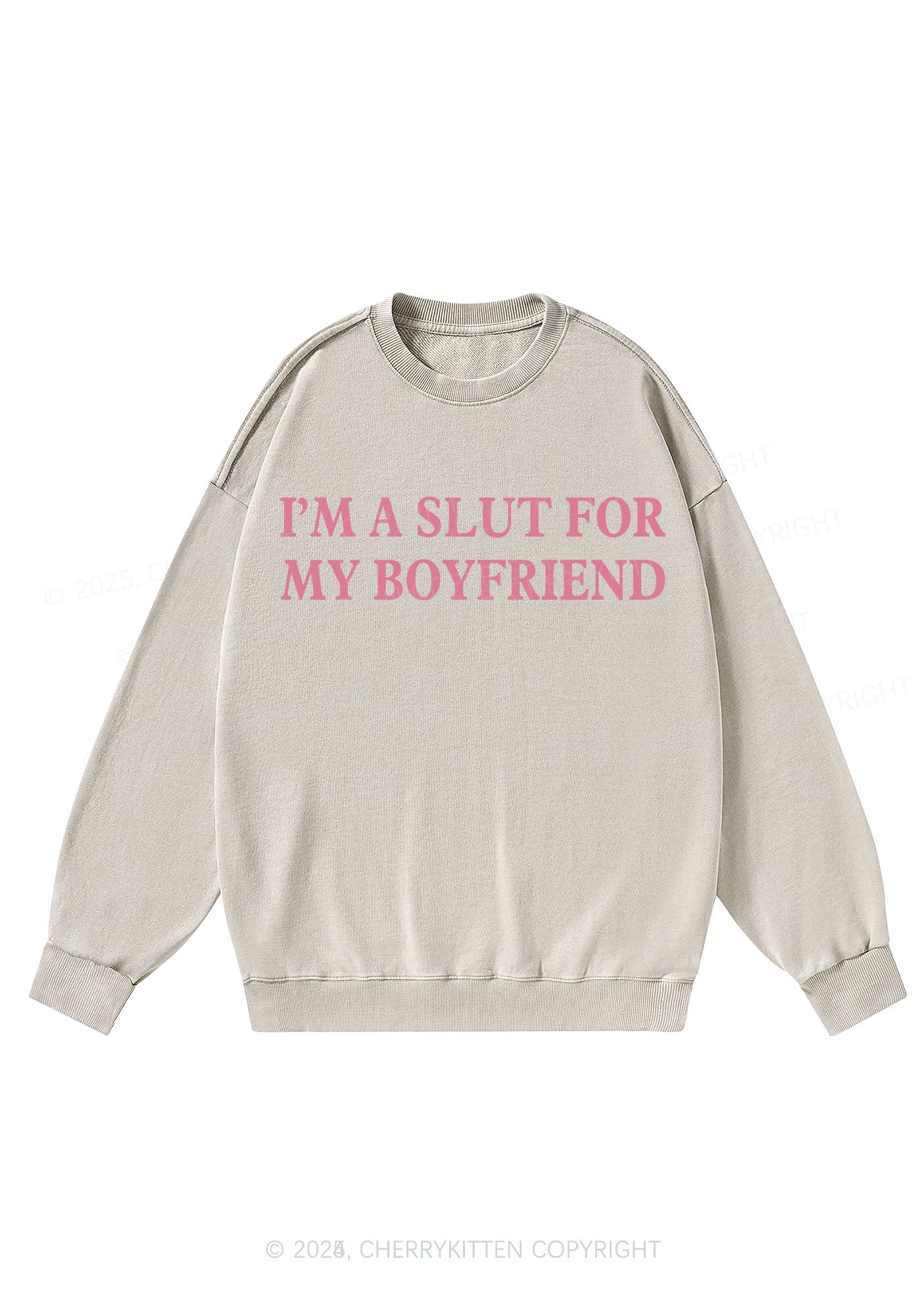 Slxt For My Girlfriend Y2K Washed Sweatshirts Cherrykitten