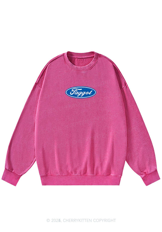 Faggot Pride Y2K Washed Sweatshirts Cherrykitten