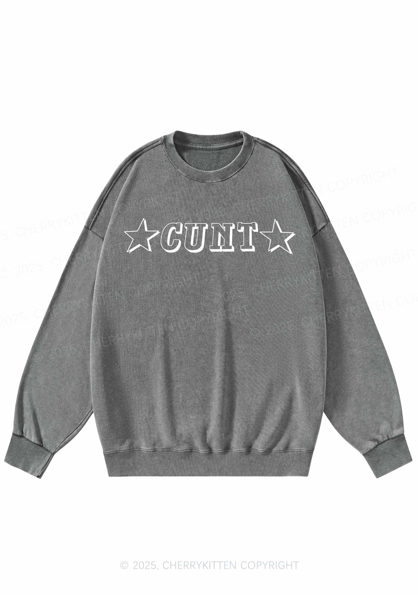 Star Count Y2K Washed Sweatshirts Cherrykitten