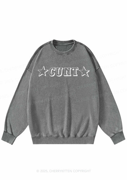 Star Count Y2K Washed Sweatshirts Cherrykitten