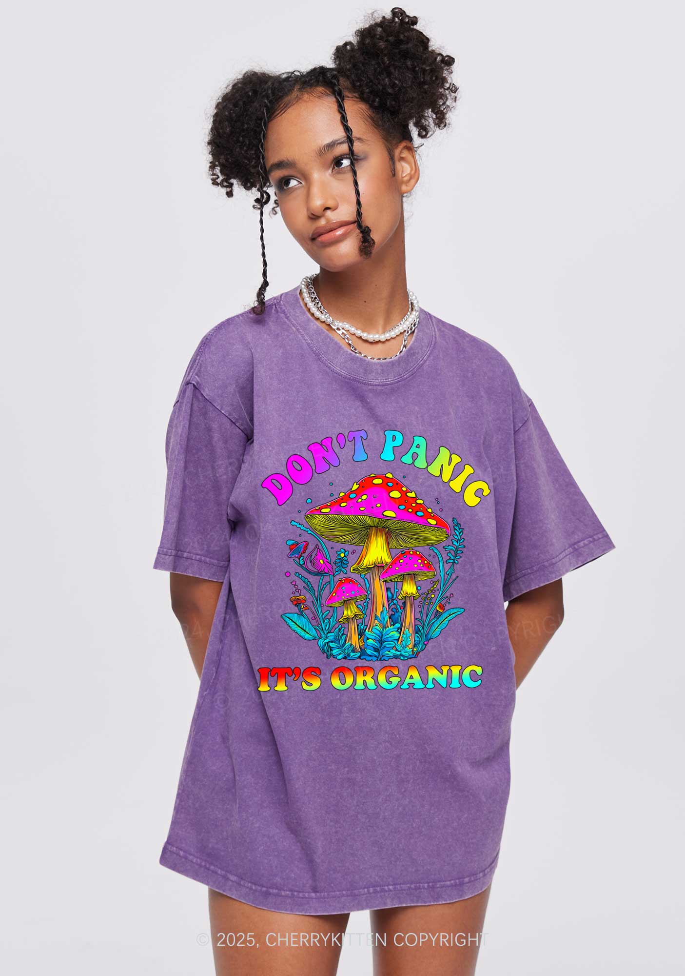 Dont Panic Its Organic Y2K Shirts Washed Tee Cherrykitten